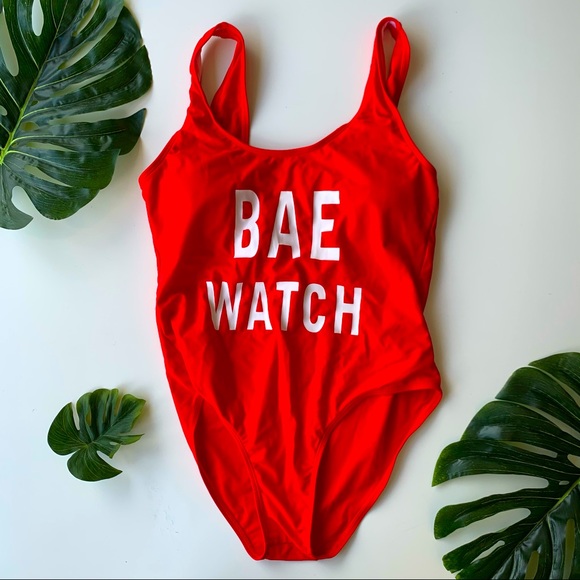 Bae Watch Medium Red One-Piece Swimsuit - Picture 2 of 5